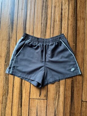 Nike Dark Charcoal Athletic Shorts with Light Gray Piping